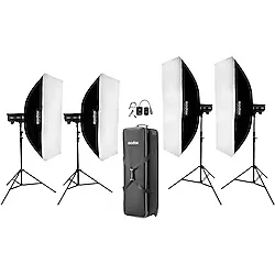 Godox DP800 Iıı V / DP400 Iıı V 4'lü Paraflaş Kit (Led Model Lambalı)