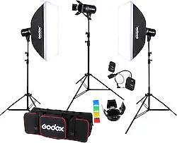 Godox E250 III 3'lü Stüdyo Paraflaş Softbox Kit