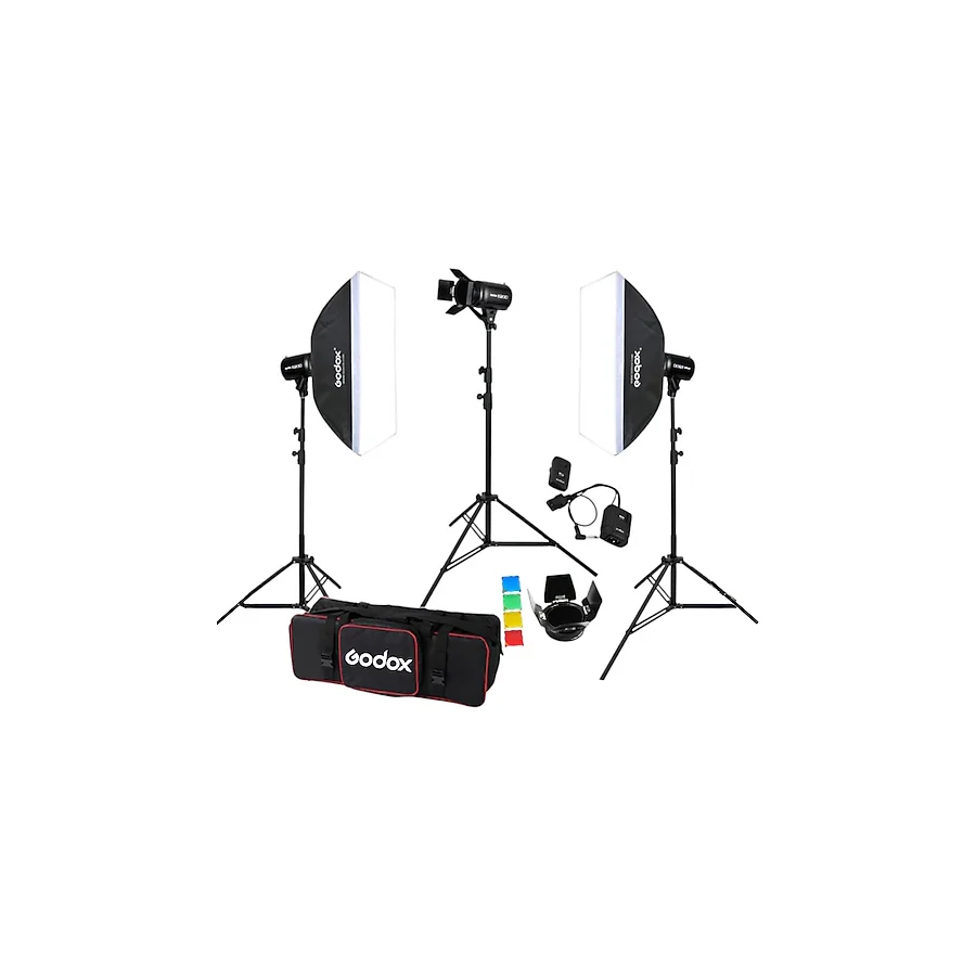 Godox E250 III 3'lü Stüdyo Paraflaş Softbox Kit