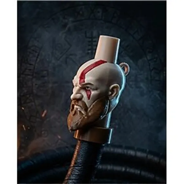Goka 3D Craft Figür Temalı Nargile Sipsisi - God Of War Kratos - 7 Cm - Konik Ağız