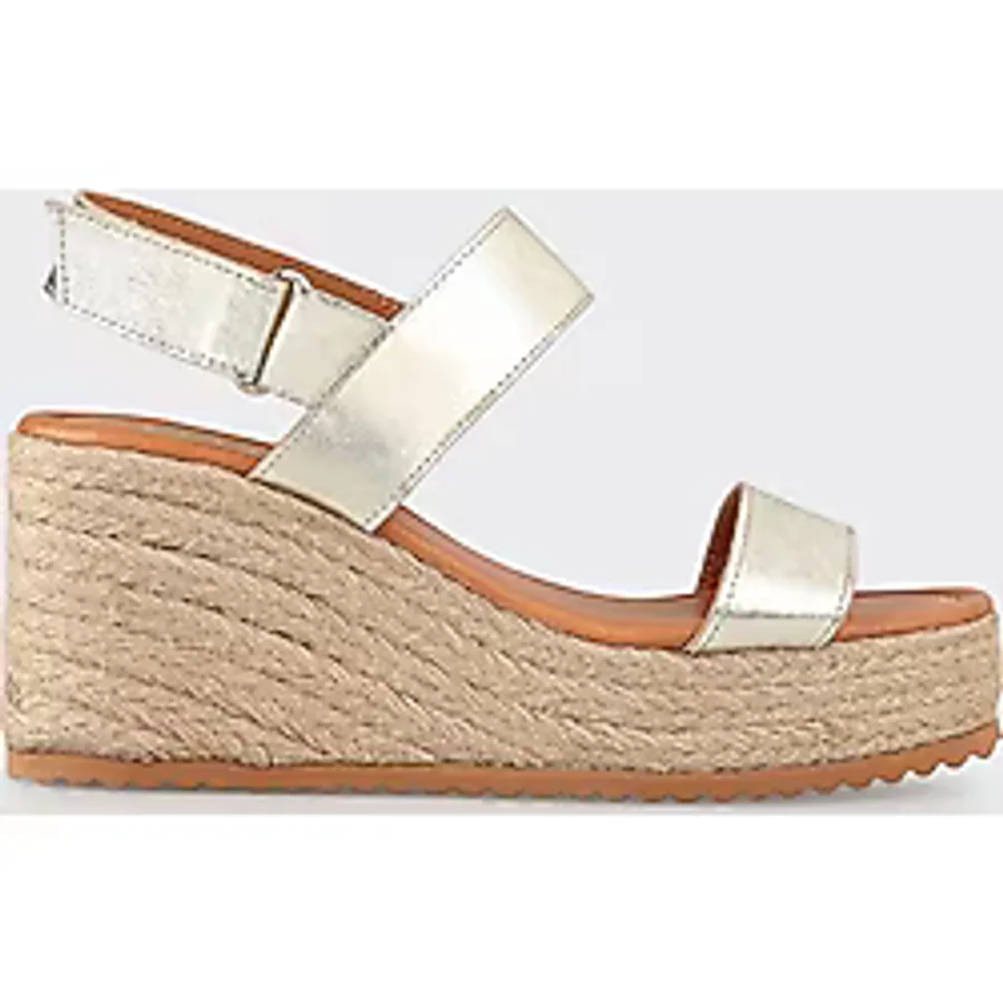 Gold Deri Kadın Espadril