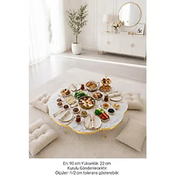 GOLD DETAYLI 90 CM PAPATYA YER SOFRASI