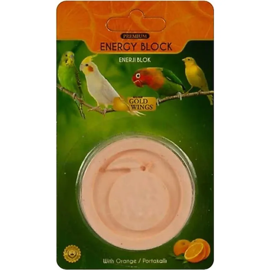 Gold Wings Premium Kuşlar İçin Portakallı Gaga Taşı Enerji Blok