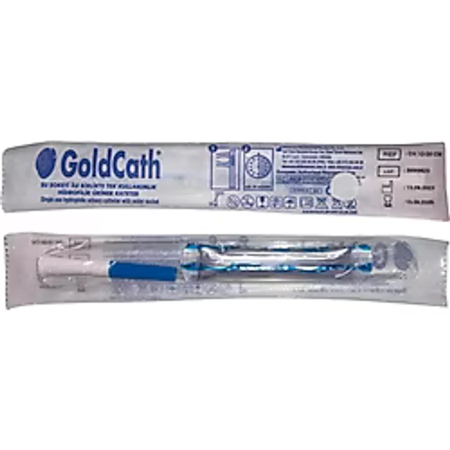 Goldcath - Hidrofilik Üriner Katater Yüzüklü Su Soketi İle Tak Sonda Pediatrik 12fr 20 Cm