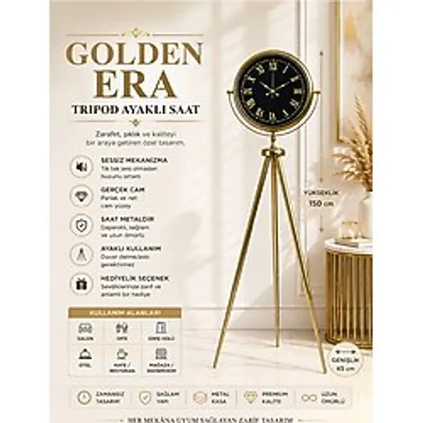 Golden Era Tripod Ayaklı Saat