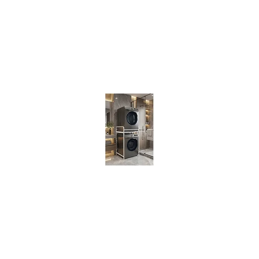 GOLDFALEZ Çamaşır Makinesi Dolabı Raf Metal Düzenleyici Organizer 2 Katlı Banyo Rafı Çok Amaçlı Dolap 261