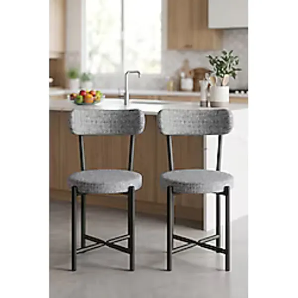 GOLDFALEZ Sandalye 2 Adet Keten Kumaş Metal Ayak Modern Mutfak Sandalyesi Cafe Balkon Ofis Teddy 9812 Gri