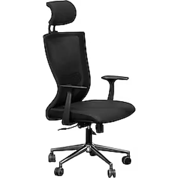 Goldsit Quatro Ofis Koltuğu Yönetici - Ergonomik, Ayarlanabilir Yükseklik, Yüksek Sırt Desteği, Siyah Deri, Ofis, Makam ve Çalışma Odası İçin İdeal