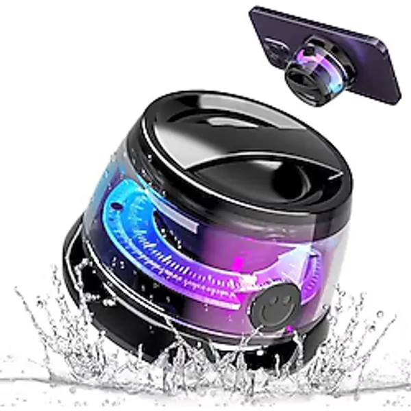 GOLECE Duş Hoparlörü Bluetooth Su Geçirmez, Taşınabilir Cep Telefonu Standı Bluetooth Hoparlör, IPX7 LED Işıklı Su Geçirmez Mini Kablosuz Hoparlör, Bluetooth 5.3 Kablosuz Stereo, Ev, Dış Mekan, Havuz