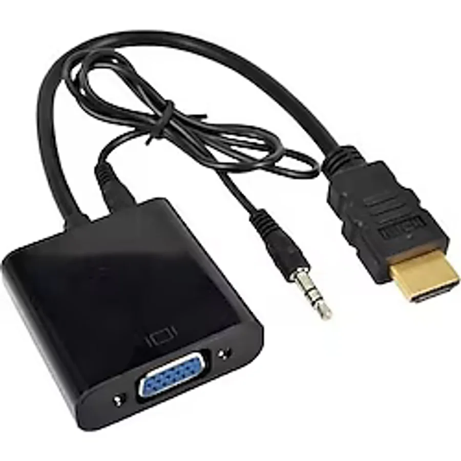 Gomax HDMI To VGA Dönüştürücü + Ses Kablosu - Siyah