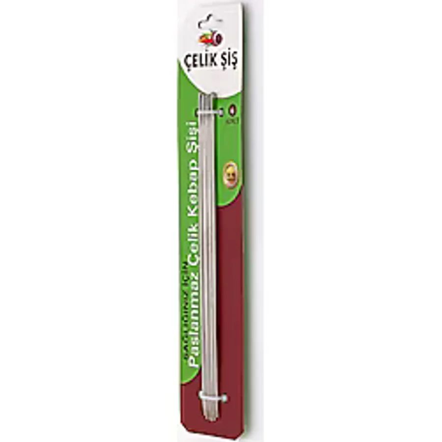 GÖNEN ÇELİK Gonen Celik Sis Paslanmaz Celik Krom Kebap Sisi 6 Adet Çöp Şiş 30 Cm (paslanmaz Çelik)