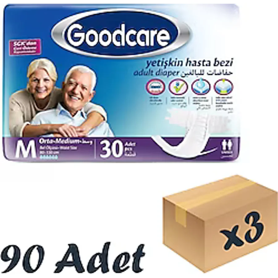 Goodcare Belbantlı Orta Boy M 30'lu 3 Adet Hasta Bezi