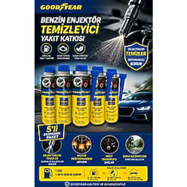 Goodyear 5'Li Benzin Enjektör Temizleyici Yakıt Katkısı 300 Ml
