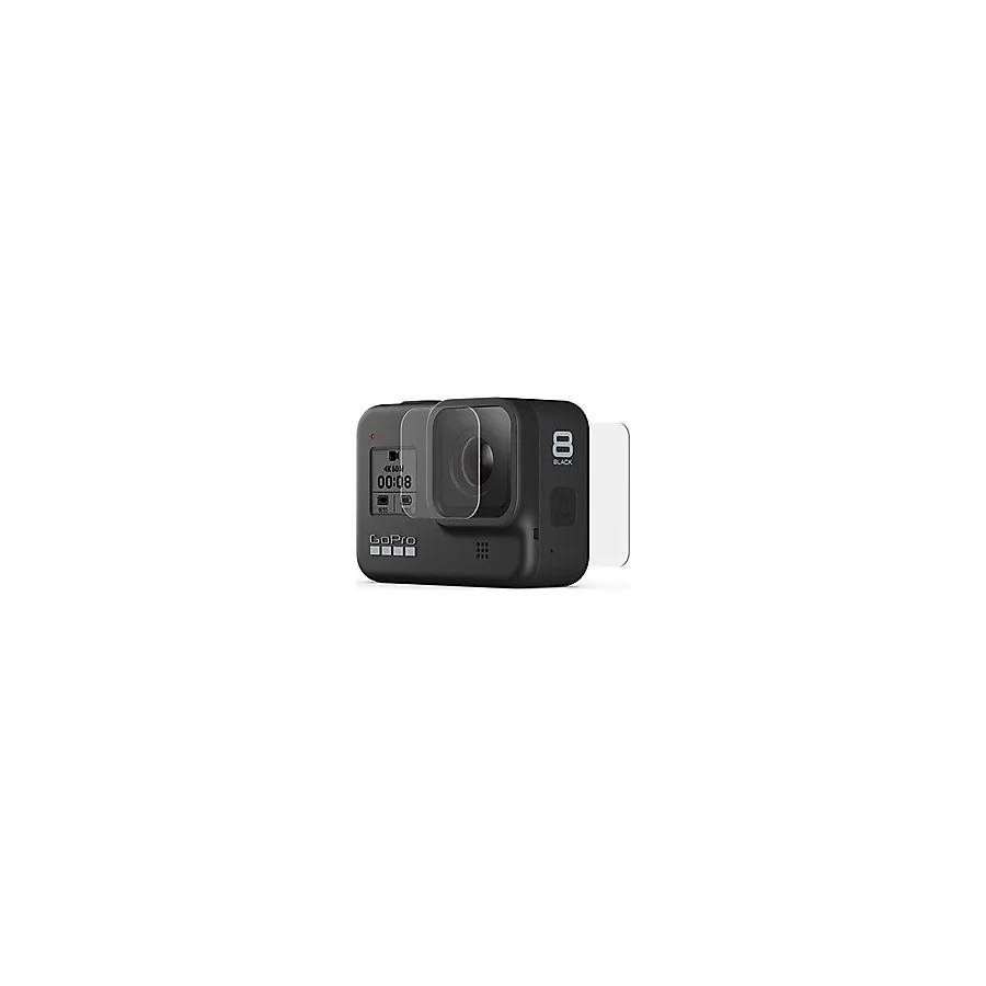 GoPro objektif ve ekran koruyucu, sertleştirilmiş camdan HERO8 Black için (etkili GoPro aksesuarı)
