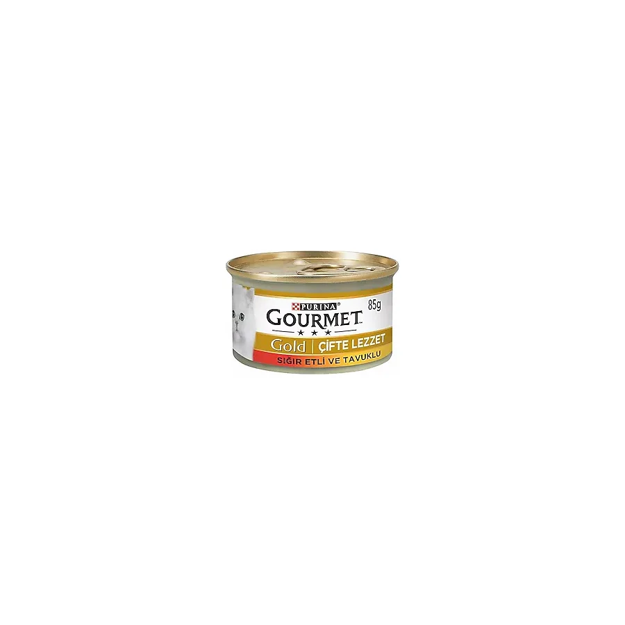 Gourmet Gold Çifte Lezzet Sığır Etli ve Tavuklu 85 gr Yetişkin Konserve Kedi Maması