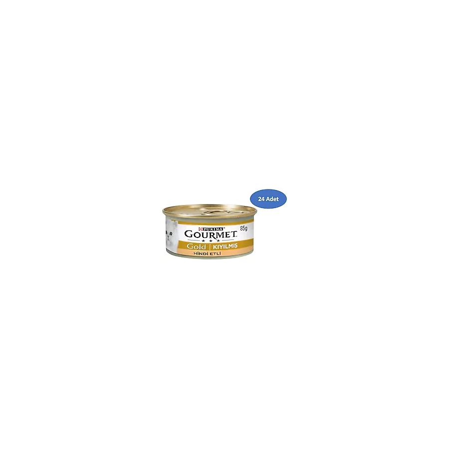 Gourmet Kıyılmış Hindili 85 gr 24'lü Yetişkin Konserve Kedi Maması