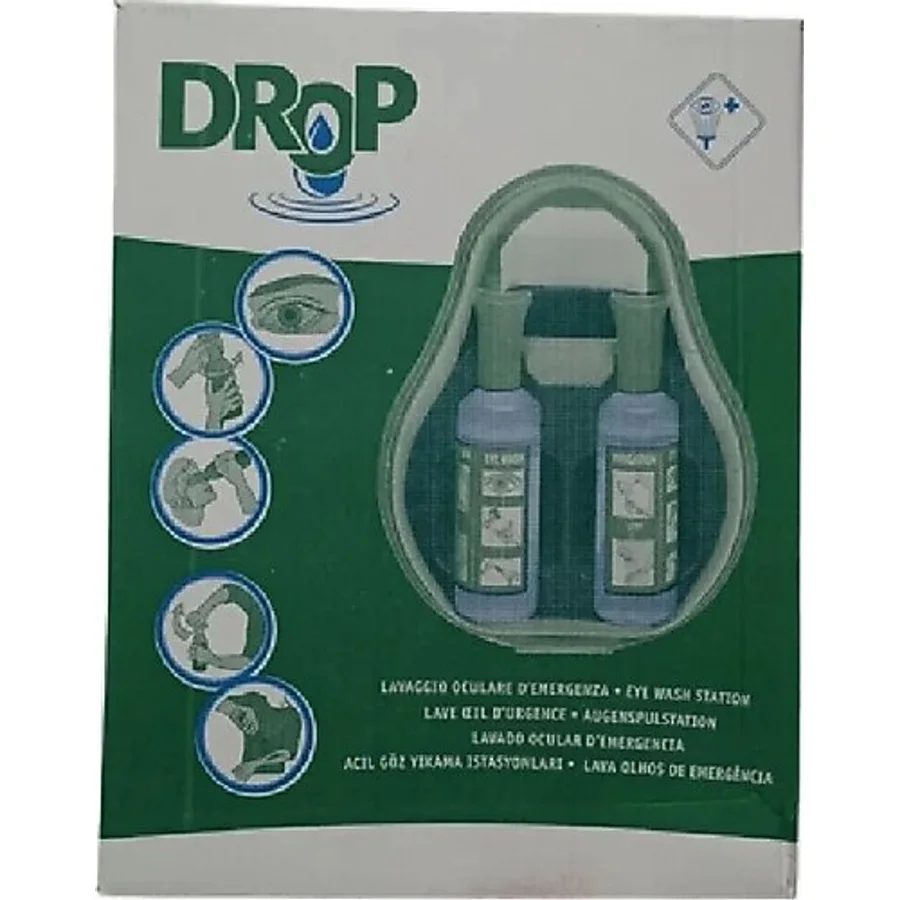Göz Duşu Solüsyonu İstasyonu Set (Braun Yeşil Kapak Göz Solusyon 500 Ml 2 Adet)
