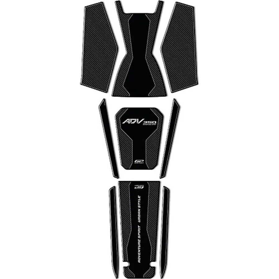 GP KOMPOZİT Gp Kompozit Honda Adv 350 2023-2025 Uyumlu Tank Pad Seti Karbon