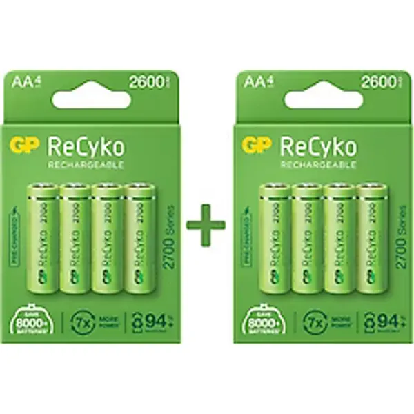 GP Recyko 2700 Serisi 2600 mAh 8'li Şarjlı AA Kalem Pil