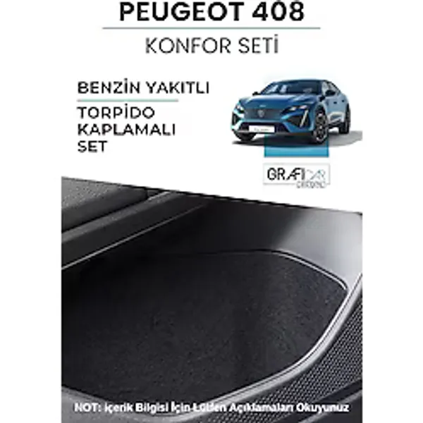 GRAFİCAR Peugeot 408 Konfor Seti - Torpido Kaplamalı Set / Araç Içi Eşya Cepleri Ses Giderici Kaplama Set