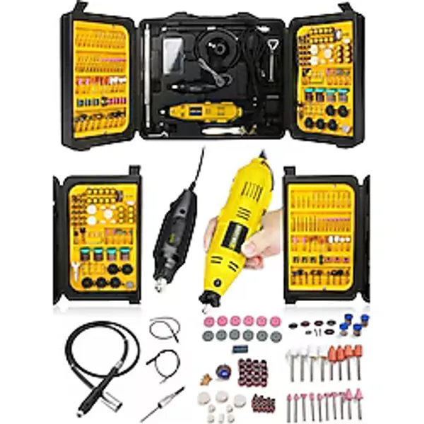 Graizer Alman 400 Watt 350 Parça 60.000 Rpm 6 Kademe Devir Ayarlı Hobi Gravür Seti Mini Taşlama Makinesi