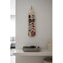 Grandmix Ahşap Çoklu Kravat Askısı ve Eşarp Düzenleyici Modern Dolap Içi Kemer Organizer