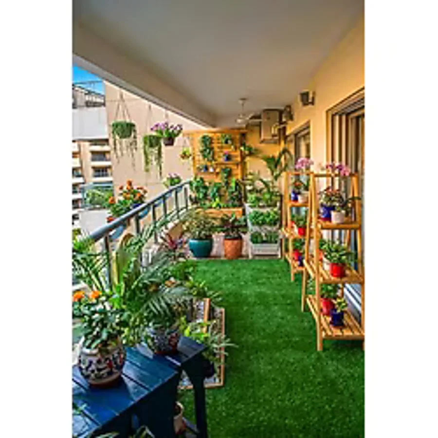 Grass Dekoratif Suni Çim Halı Balkon Bahçe Teras İç Dış Mekan Yeşil Yapay Çim Halı 7 mm Yeşil 40 x 40
