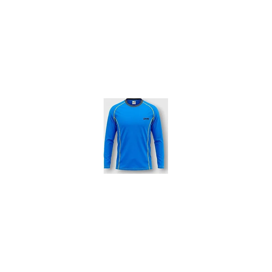 Gravo Aero Unisex Tırmanış ve Dağcılık Uzun Kollu Tişört - Outdoor, Trekking, Spor, Hızlı Kuruyan - XL - Mavi