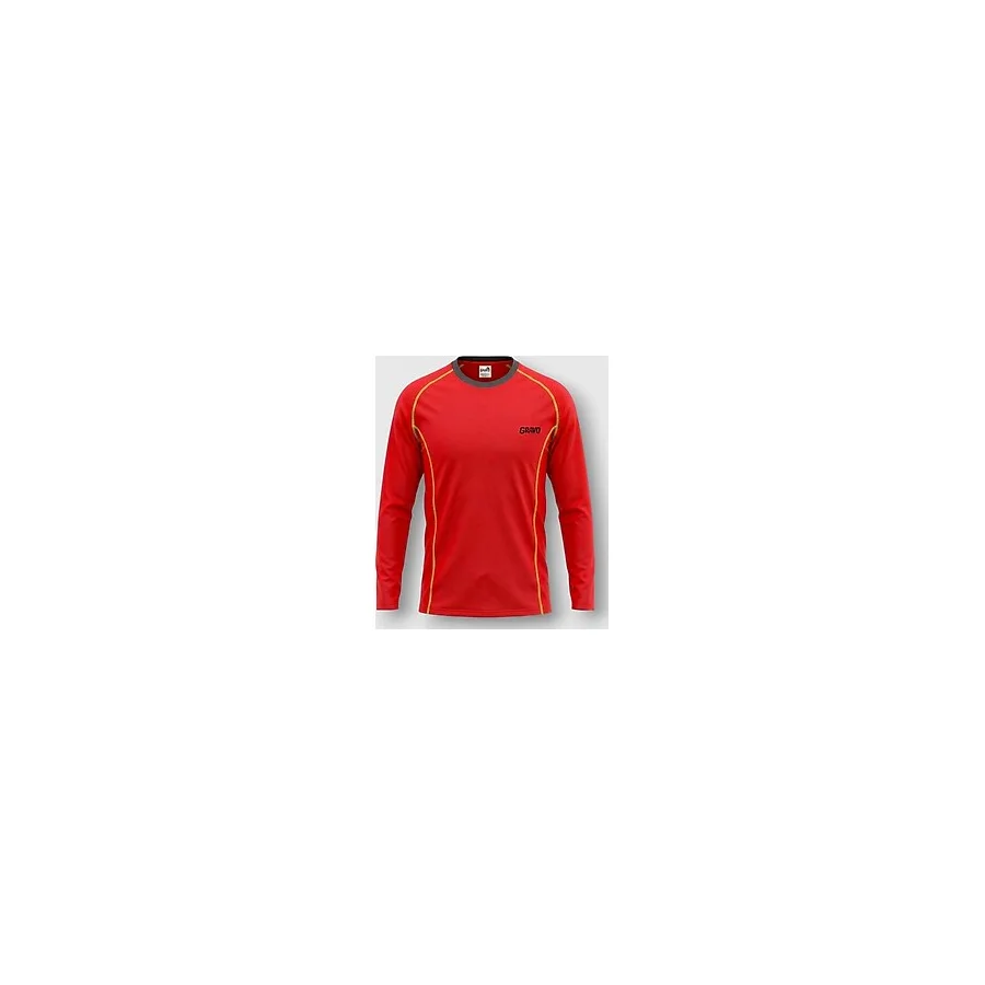 Gravo Aero Unisex Tırmanış ve Dağcılık Uzun Kollu Tişört - Outdoor, Trekking, Spor, Hızlı Kuruyan - XL - Kırmızı