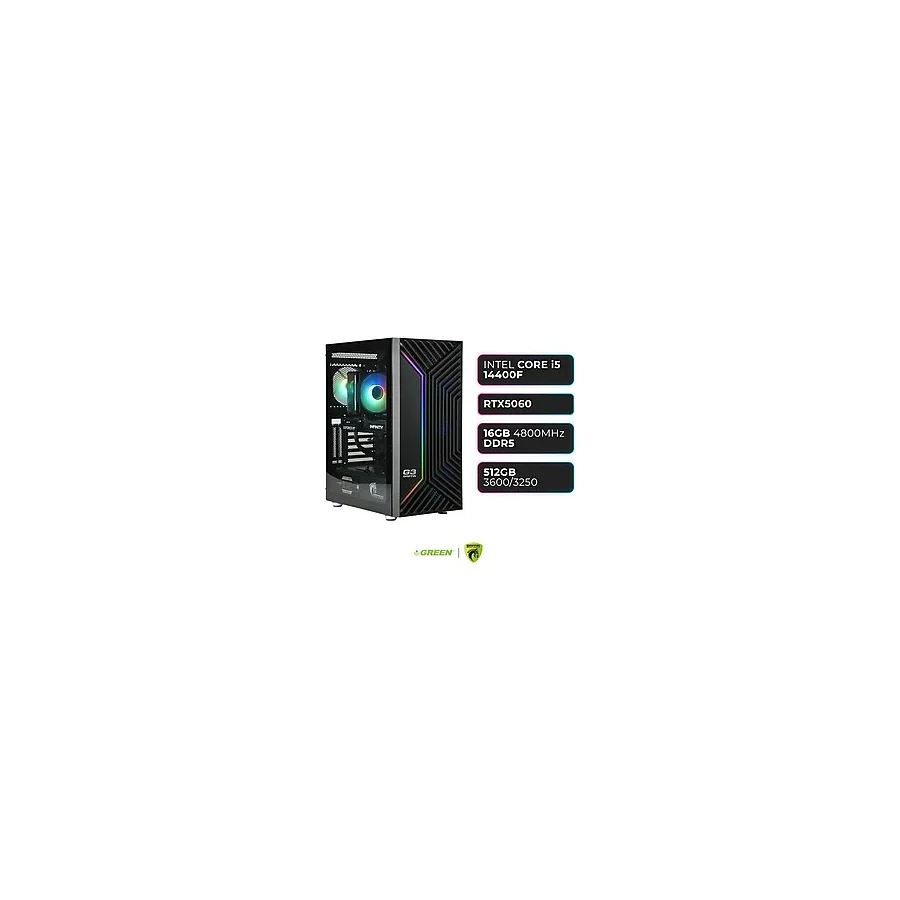 Green Grıffın G3 Plus Rtx 5060 Intel İ5-14400F 16 Gb DDR5 Ram 512Gb Ssd Hava Soğutucu Oyuncu Oem Paket