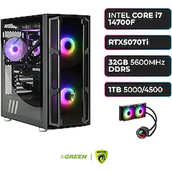 Green Grıffın G6 Rtx 5070Tı Intel İ7-14700F 32 Gb DDR5 Ram 1Tb Ssd Sıvı Soğutucu Oyuncu Oem Paket