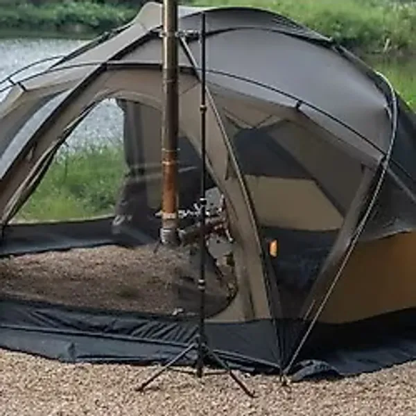 Green Stove Çadır Sobaları İçin, Yan Çıkışlı Bacaya Uygun Tripod Kiti - Paslanma çelik Siyah