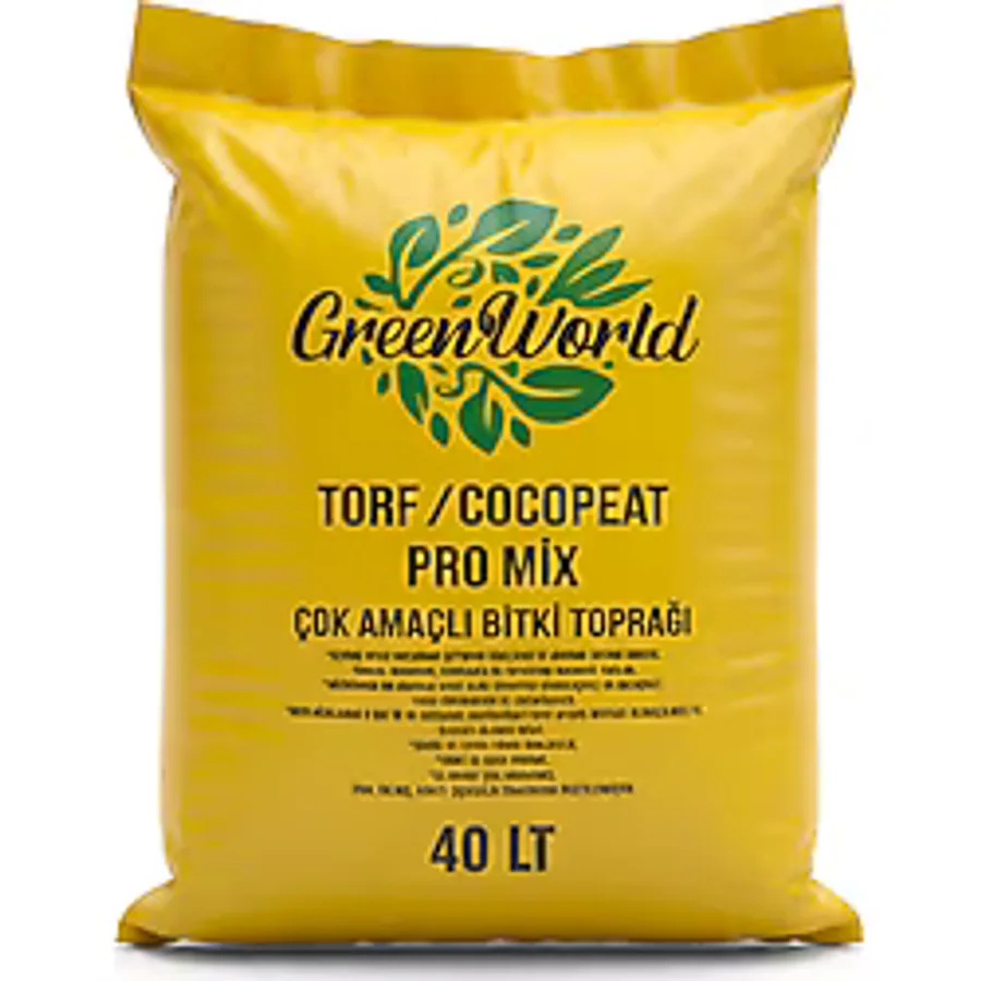 Green World 40 Litre Ithal Çok Amaçlı Bitki Toprağı Torf Cocopeat Ponza Taşı Pro Mix - Kokopit Özel Karışım Saksı Harcı 40 litre