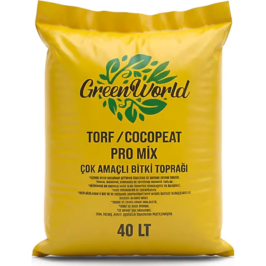 Green World 40 Litre Ithal Çok Amaçlı Bitki Toprağı Torf Cocopeat Ponza Taşı Pro Mix - Kokopit Özel Karışım Saksı Harcı 40 litre