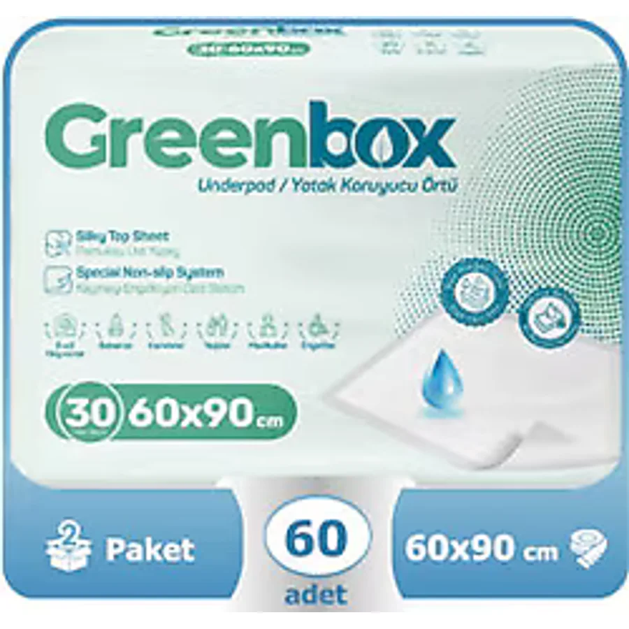 Greenbox 60x90 cm 30'lu 2 Adet Yatak Koruyucu Örtü