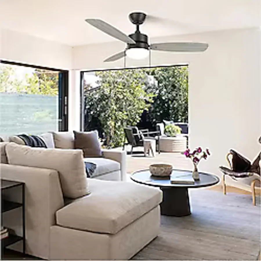 GRİ 3 KANATLI KENDİNDEN LEDLİ 111 CM ÇAP 55 WATT TAVAN VANTİLATÖRÜ