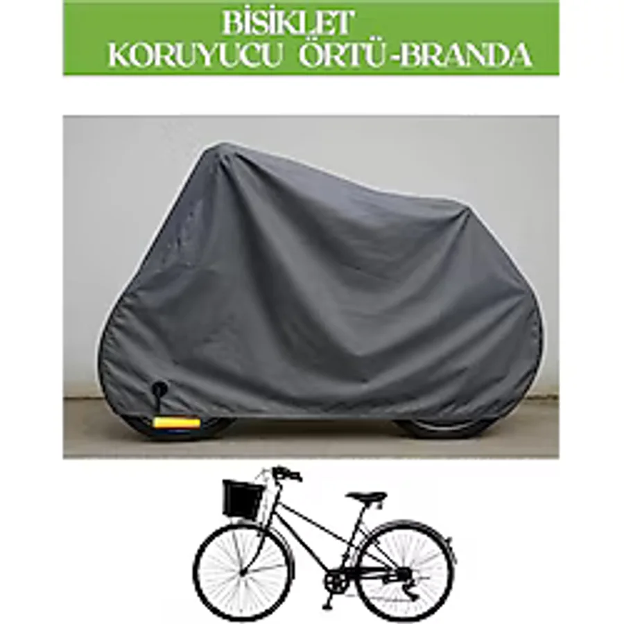 Gri Kilit Uyumlu Bisiklet Brandası, Bisiklet Koruma Örtüsü, 4 Mevsim Koruma