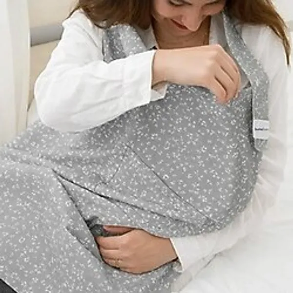 Gri Renkli Cepli Emzirme Önlüğü, Pratik Ve Kullanışlı