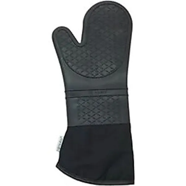 Gri Silikon Yanmaz Yapışmaz Isı Yalıtımlı Mutfak Fırın Eldiveni, Döküm Tencere Sahan Tutacağı, 35 Cm