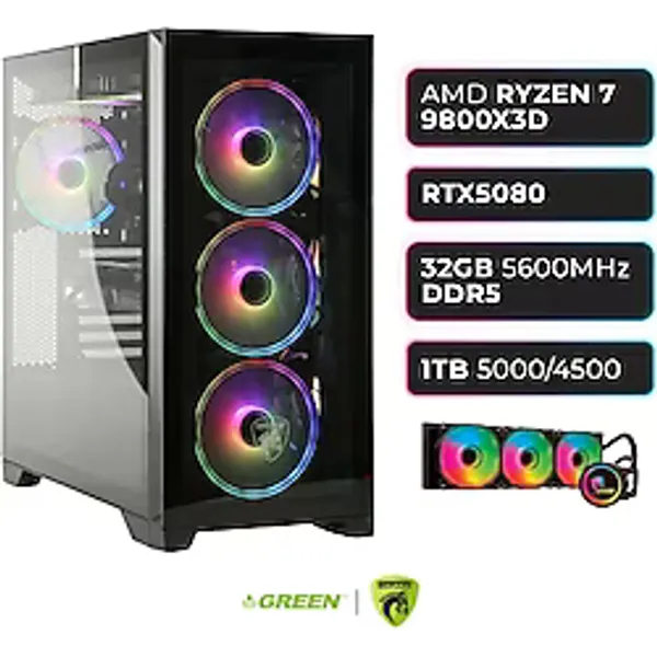 GRIFFIN G9 RTX 5080 Ryzen 7 9800X3D 32 GB DDR5 Ram 1TB SSD Sıvı Soğutucu Oyuncu OEM Paket