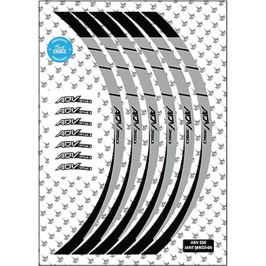 GRIPPATCH Honda ADV350 Uyumlu Jant Şeridi - Siyah / Beyaz