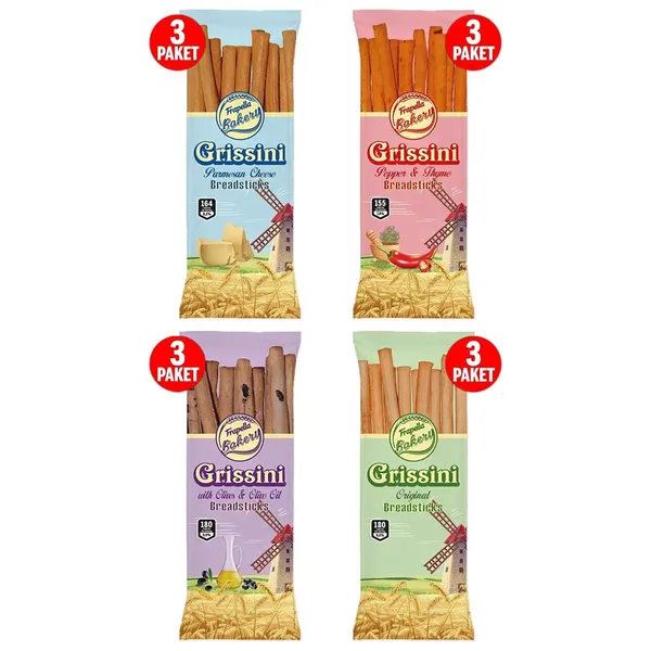 Grissini Deneme Paketi Dört Çeşit & Galeta 70 Gr. x 12 Adet
