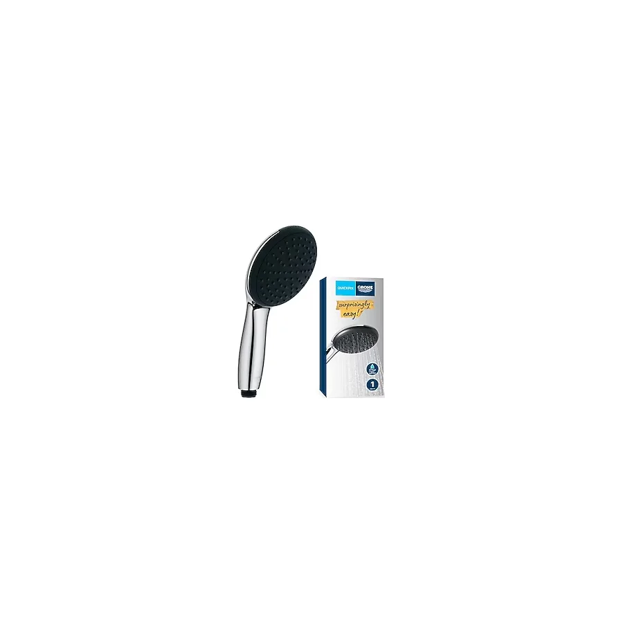 GROHE Vitalio Start 110 El Duşu, 1 Akışlı Yağmur Duşu, 110mm Yuvarlak Duş Başlığı, Kireç Önleyici Sistem, Krom, 27940001