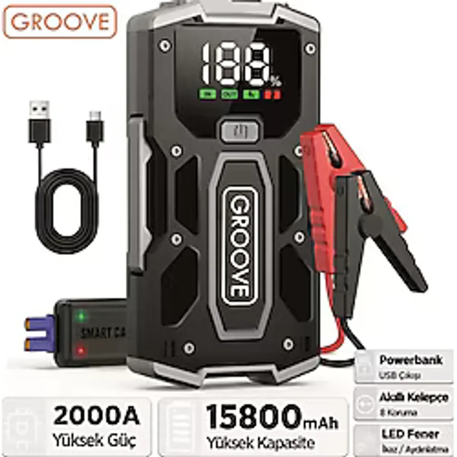 Groove M01 15800 mAh 2000A Akü Takviye Cihazı