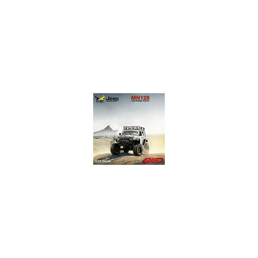 Groove MN Model MN128 1/12 Jeep Wrangler Rubicon 4WD RC Model Crawler Offroad Truck Uzaktan Kumandalı Araba Gümüş+Dahili Işık
