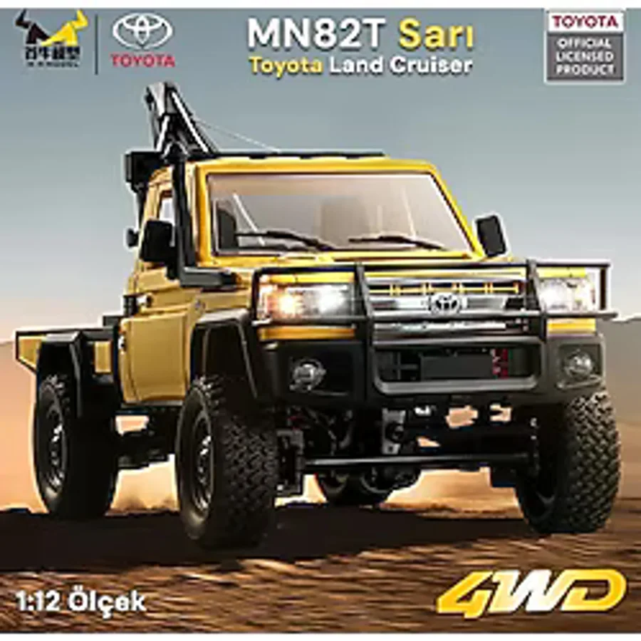 Groove MN Model MN82T 1/12 Toyota Land Cruiser LC79 4WD RC Model Crawler Offroad Uzaktan Kumandalı Araba Truck RTR LisanslıSarı