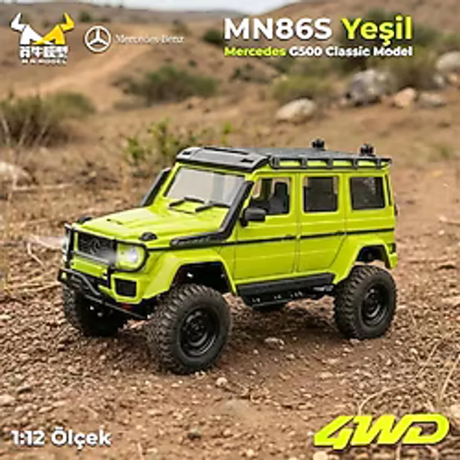 Groove MN Model MN86S 1/12 G-Wagon Mercedes G500 4WD RC Model Rock Crawler Offroad Uzaktan Kumandalı Araba Truck RTR Yeşil