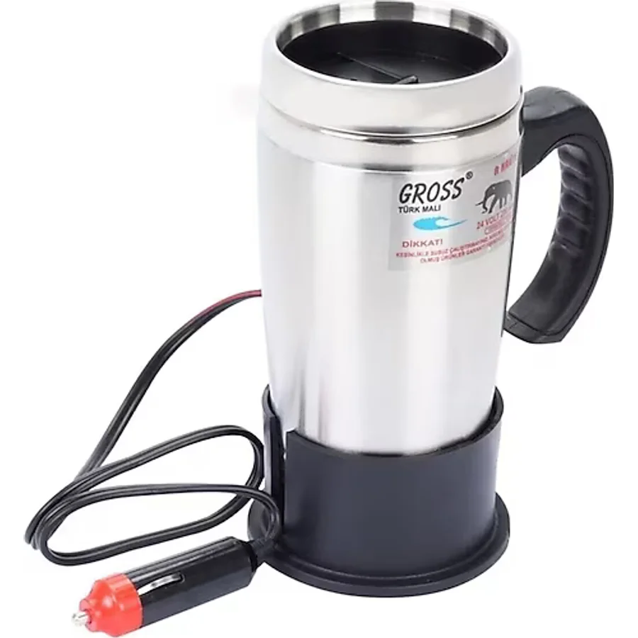 Gross 12v Termoslu Araç Su Isıtıcı Kettle 12v Çay Kahve Oto Ketıl Fma00312