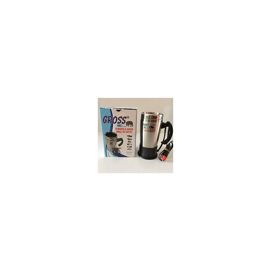 Gross 24-volt Çelik Araç Içi Oto Su Isıtıcı Kettle Çakmaklık Girişli 500ml