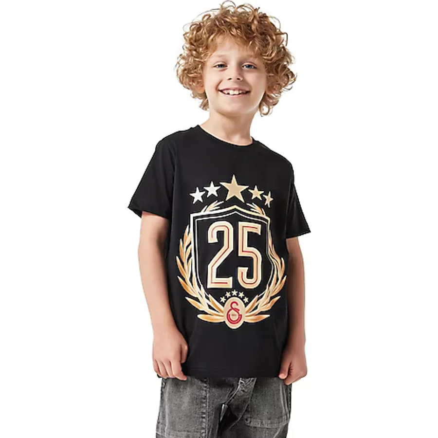 GS Store Galatasaray 25 Şampiyonluk C251351 Kısa Kollu Bisiklet Yaka Çocuk Tişört